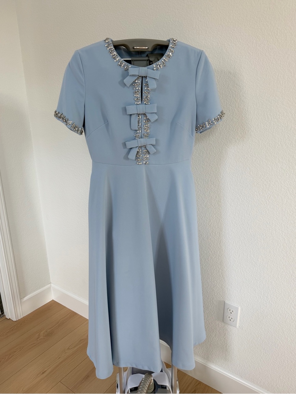 Valentino crepe midi crystal embellished in style of dress